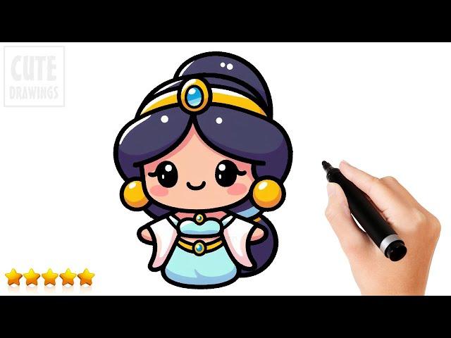 How to Draw Jasmine (Easy and Cute)