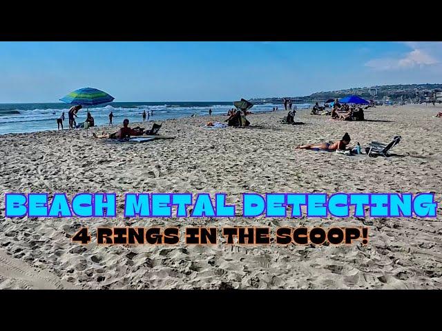 Beach Metal Detecting | 4 Rings In The Scoop !