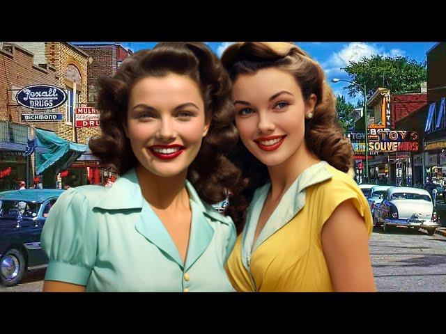 1950s USA - Real Street Scenes of Vintage America - Colorized