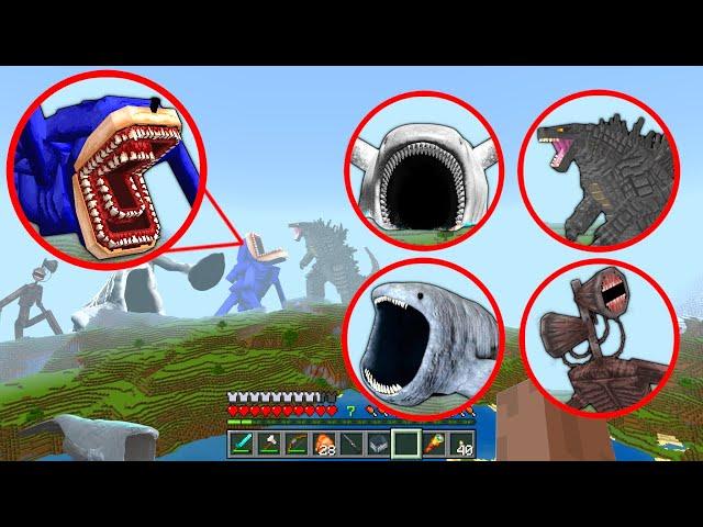 Shin Sonic vs Sea Eater vs Bloop vs Siren Head vs Godzilla in Minecraft