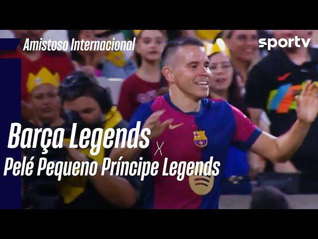 BARÇA LEGENDS 2 X 1 PELÉ PEQUENO PRÍNCIPE | MELHORES MOMENTOS | AMISTOSO INTERNACIONAL | sportv