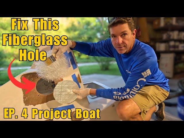 How To Fiberglass a Hole in a BOAT! Boat Rebuild