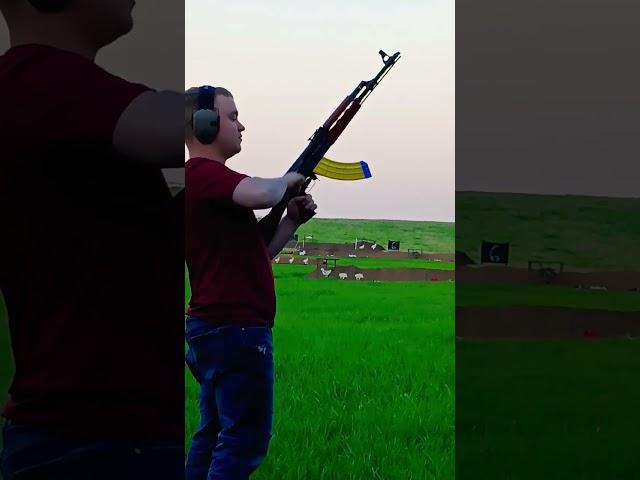 Shooting a metal chicken target with my AK47! #firearmsdaily #ak47freefire