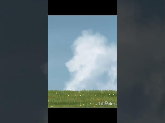 very simple digital landscape illustration for beginners #shorts #shortsfeed #digitalart #ibispaintx