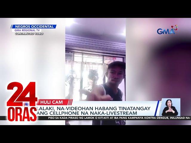 Lalaki na-videohan habang tinatangay ang cellphone na naka-livestream | 24 Oras