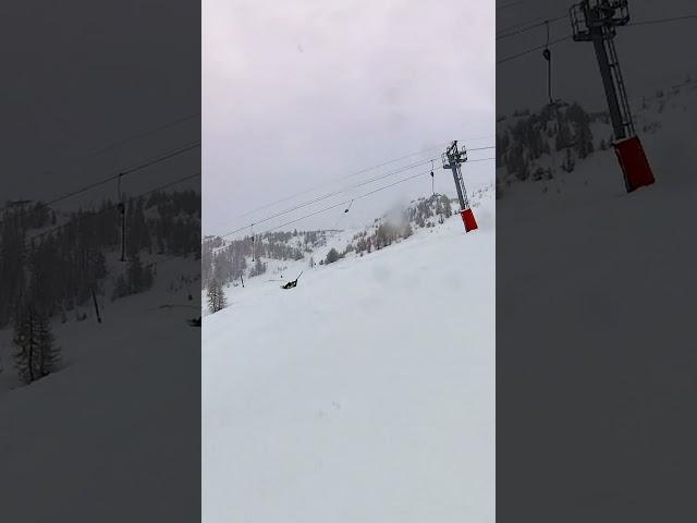 Insane Snowboard Lift Fail #shorts #snowboarding #snowboardingfails #fails #funny @Dopesnow #holdon