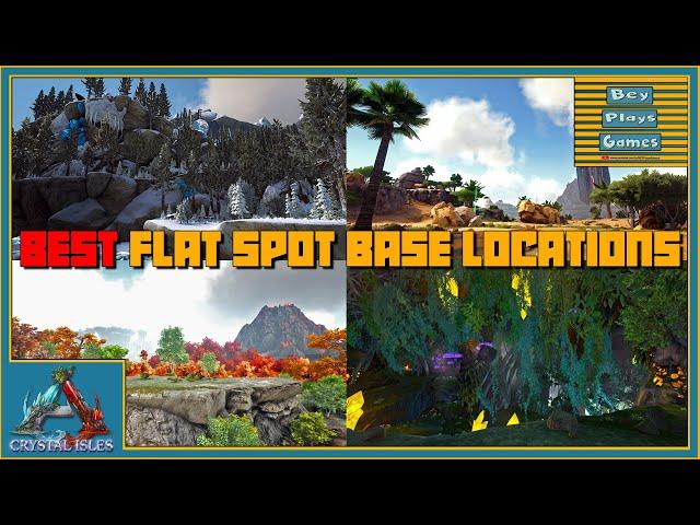 ARK: Crystal Isles - BEST Fun | Big Flat Spot Base Locations!