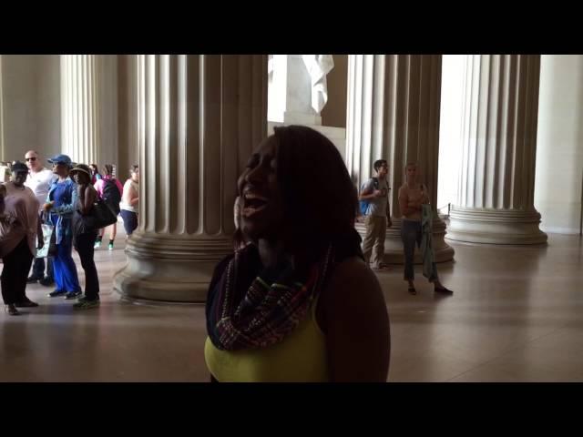 Star Swain sings "The National Anthem" live at the Lincoln Memorial in Washington, D.C. 6/16/16