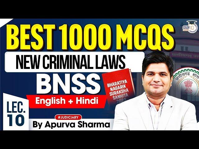 New Criminal Laws MCQ Series | BNSS, BNS, BSA | Part -10 | Best 1000 MCQs forUpcoming JudiciaryExams