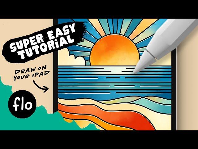 EASY Stained Glass Landscape Tutorial on your iPad in PROCREATE