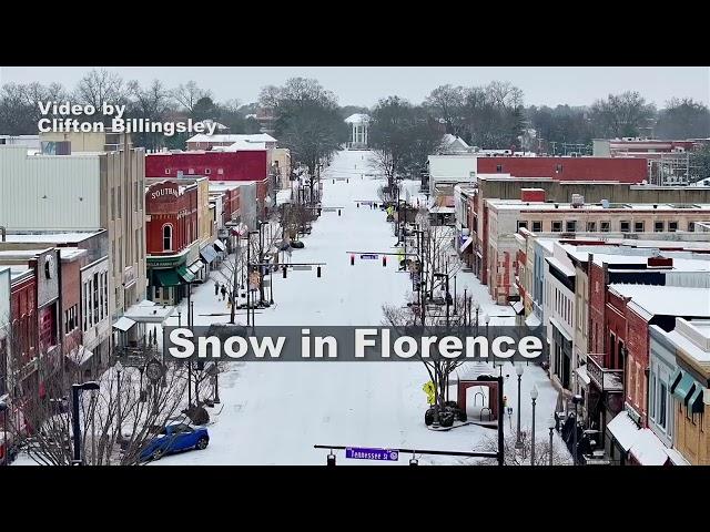 Snowfall in Florence, AL on Tuesday