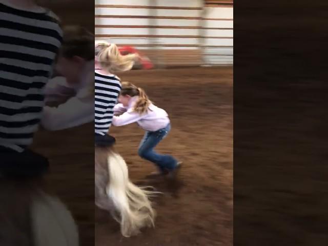 Girl gets bucked off horse