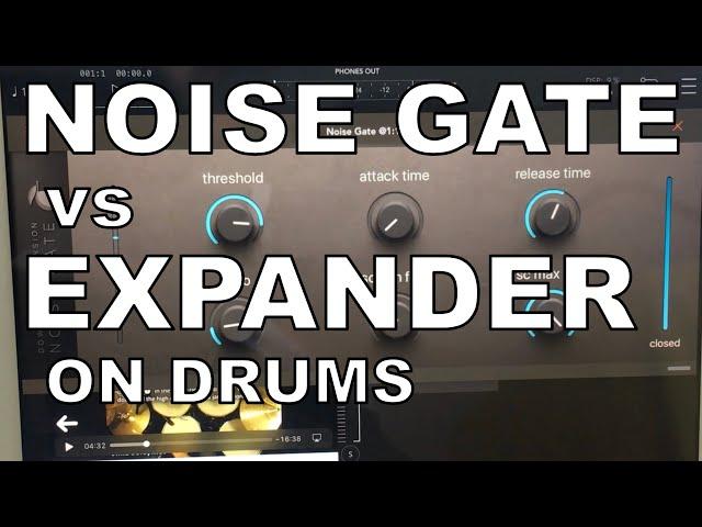 Noise gate vs. Expander - sound demo on a drum beat