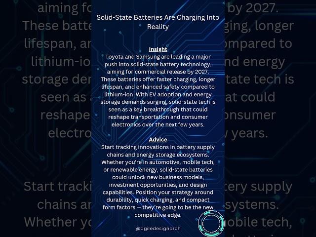 #BatteryTech #SolidStateBattery #EV #Innovation #Toyota #Samsung #EnergyStorage #FutureOfMobility
