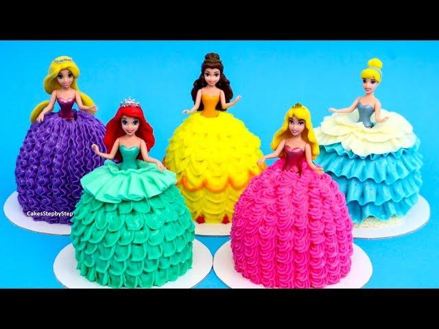 PRINCESS Dress Cupcakes / Magic Clip DOLLS Mini Cakes - Buttercream Decorating Ideas