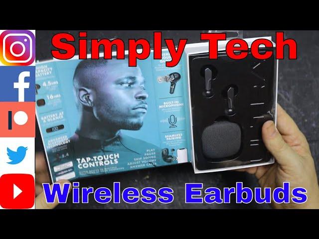 Simply Tech ULTRA - True Wireless Earbuds - 16 Hour Battery - LCD - Noise Isolating - Touch Controls