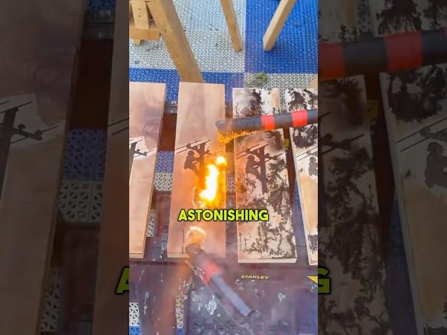 The Dangerous Wood Burning Technique!  #shorts #howto #woodworking