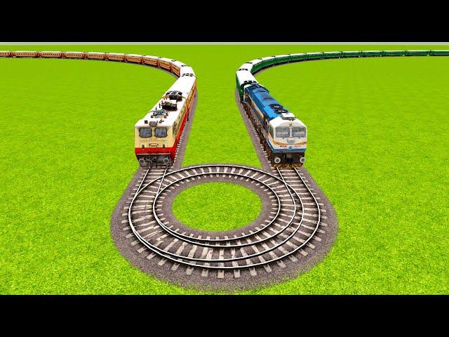 HIGHEST SPEED TRAINS VS 360° DIGREE CIRCULAR RAILWAY TRACKS|⭕ Train simulator|RailWorks 2024|
