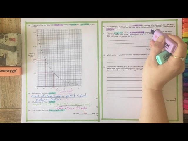 GCSE Physics exam calculation: half life