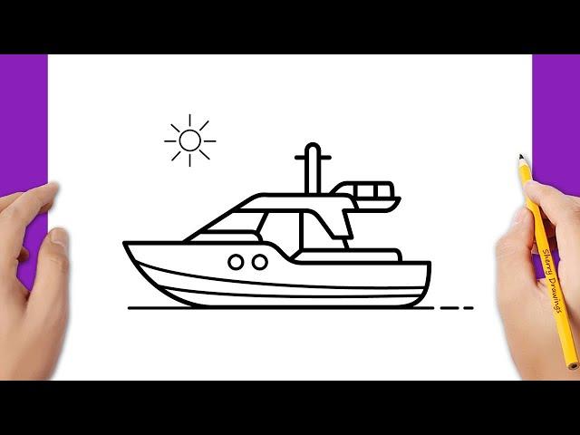 HOW TO DRAW A SPEED BOAT EASY