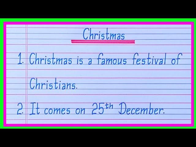 10 lines on Christmas festival in english/Christmas essay in english/essay on christmas day