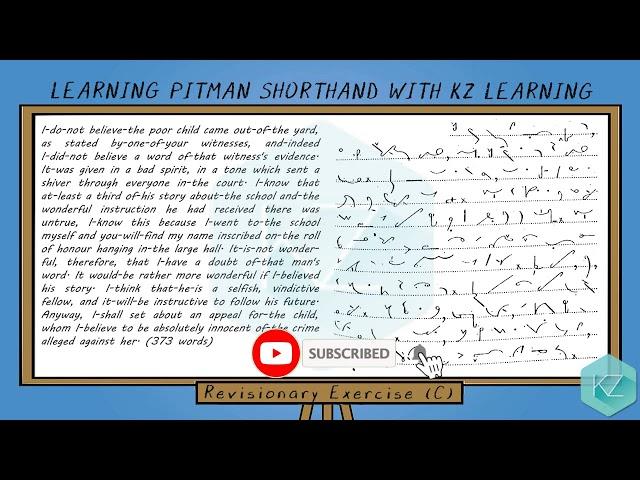 Revisionary Exercise (C) @ 80 WPM - Pitman Shorthand Dictation - KZ Learning