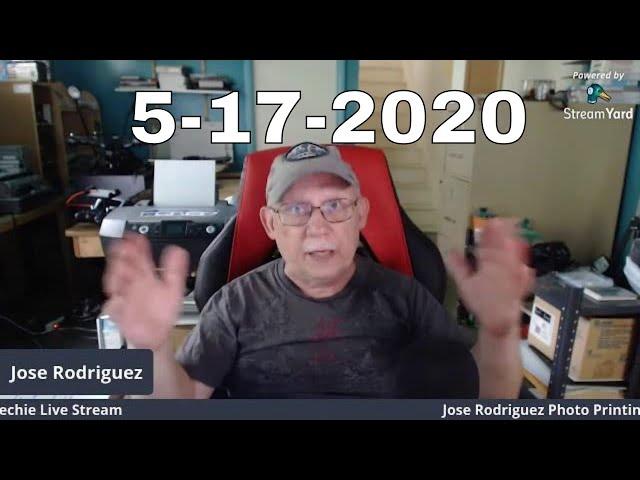 Jose Rodriguez Photo Printing Techie Sunday Live Stream 4PM 5-17-2020