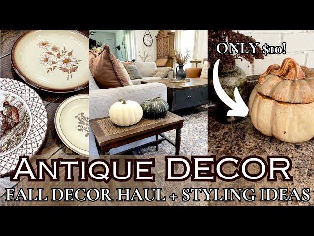 ANTIQUE FALL HOME DECOR 2024/THRIFTED HOME DECOR HAUL + STYLING/FALL HOME DECORATING IDEAS 2024