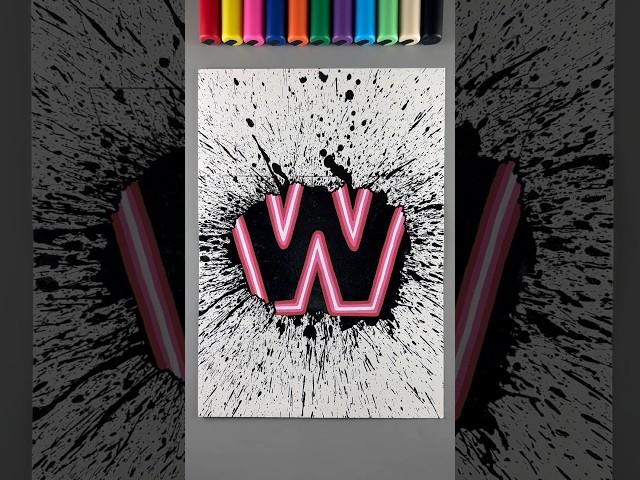 “W” with Neon Lights!  || What letter should I do Next?!  #artistomg