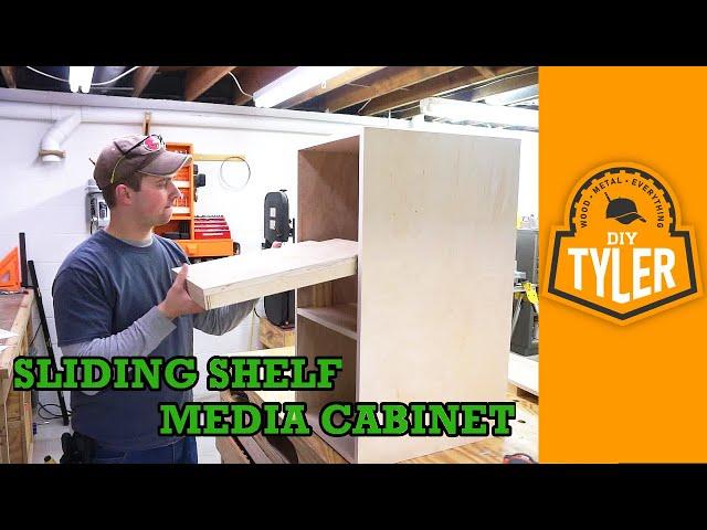 Sliding Shelf Media Cabinet