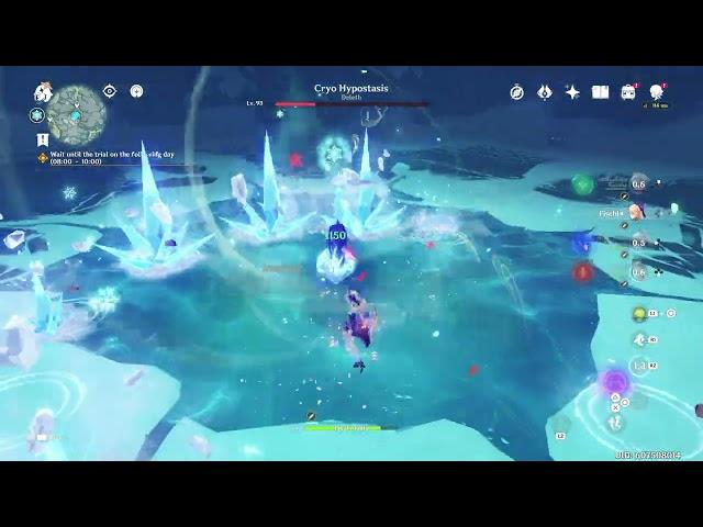 breaking down the ice blocks (Cryo Hypostasis battle)