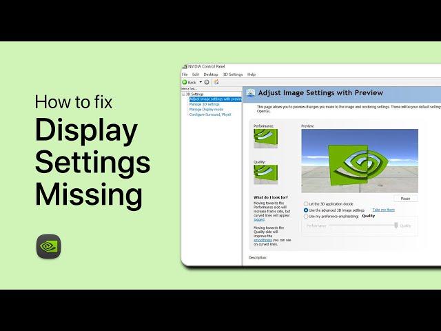 How To Fix NVIDIA Control Panel Display Settings Missing, Not Showing Up