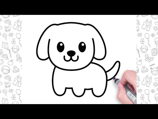 How To Draw A Dog Step By Step | Dog Drawing Easy