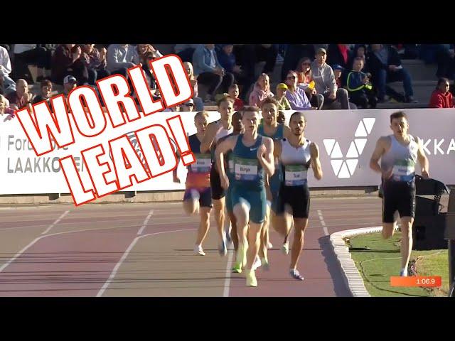 20 Year Old Max Burgin Runs 800m WORLD LEAD!