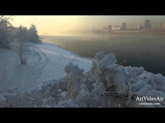 Enisey river at winter time