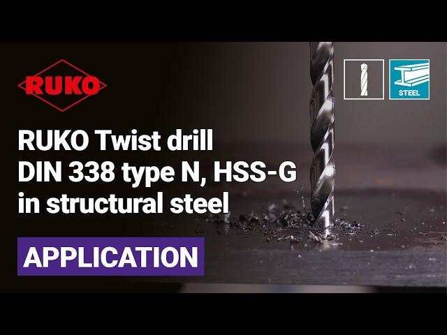 RUKO Twist drill DIN 338 type N, HSS-G in structural steel