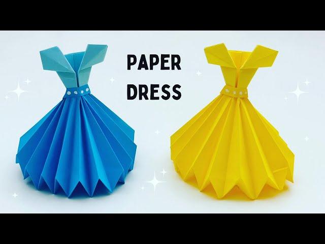 DIY MINI PAPER DRESS / Origami Dress / Paper Craft / Easy kids craft ideas / Paper Craft New