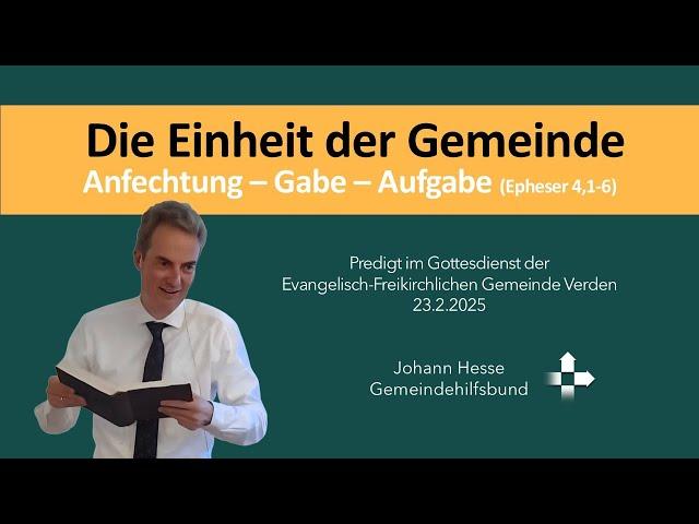 Die Einheit der Gemeinde (Epheser 4,1-6)