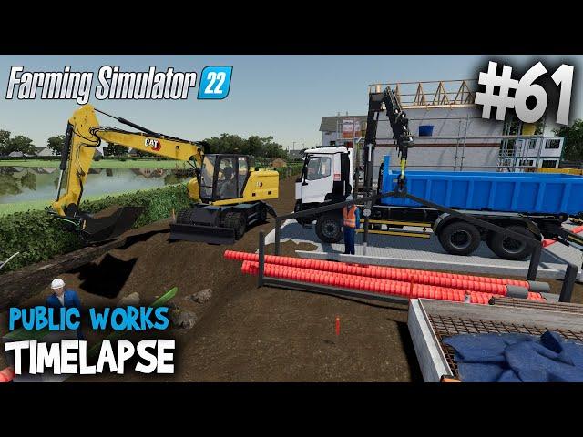 Pipe & Transformer Installation CAT M318F & Renault C480 Public Works in FS22