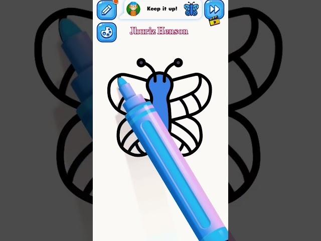  how to draw a butterfly easy steps#coloringbook#kidslearning#tutorial#howtodraw#butterfly#easyway