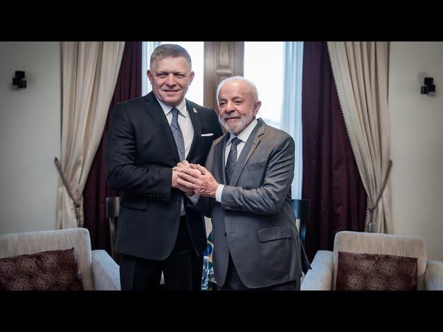 Tretie stretnutie z maratónu bilaterálnych rokovaní - prezident Brazílie Luiz Inácio Lula da Silva.
