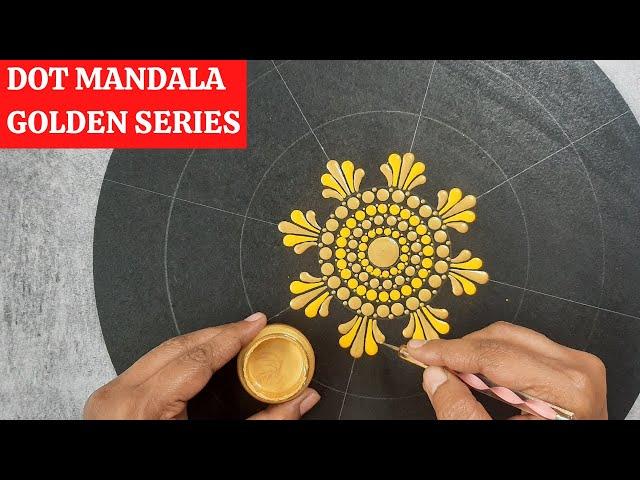 Dot Mandala on MDF | (Dot mandala for beginners) | Golden Series | 9 | 2022 | ATM Creations