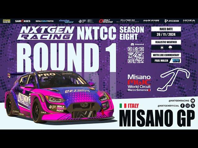 NXTGEN Racing Touring Car Championship | Season 8 | Round 1 | Misano | iRacing