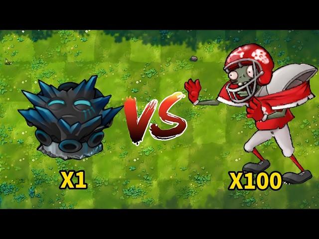 PVZ 1 Fusion Challenge! 1 Enhanced Plant VS 100 Football Zombies - Who Will Win?