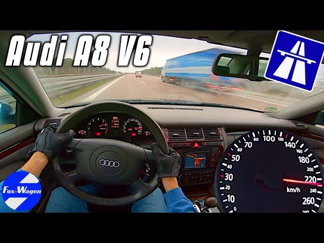 Audi A8 2,8l V6  POV Test Drive | on GERMAN AUTOBAHN | NO LIMIT  | Facelift 193 HP