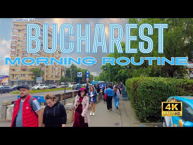 [4K]  Bucharest Morning Walking Tour Through Elegant Avenues ‍️️