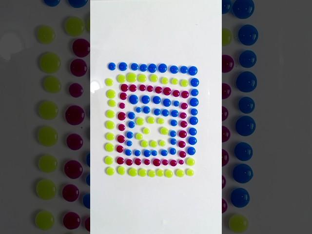Box shape water drops magic art/ mixing one by one all drops 