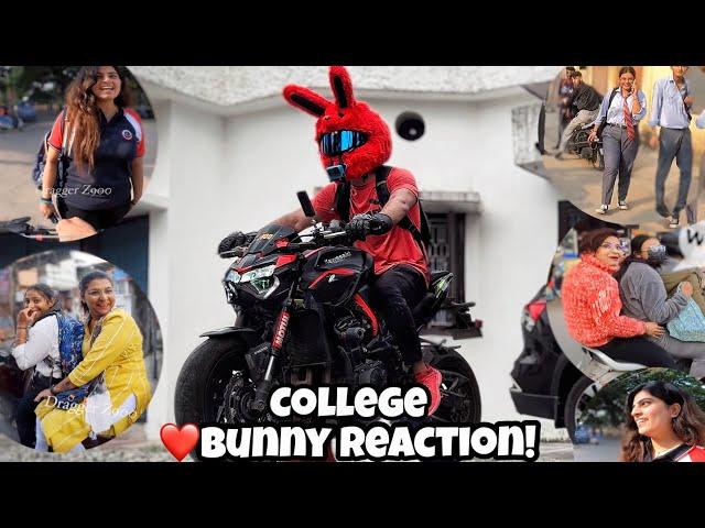 First Day in College with My Kawasaki Z900 | Bunny Helmet Cover | Cute Girl Reaction #z900 #kawasaki