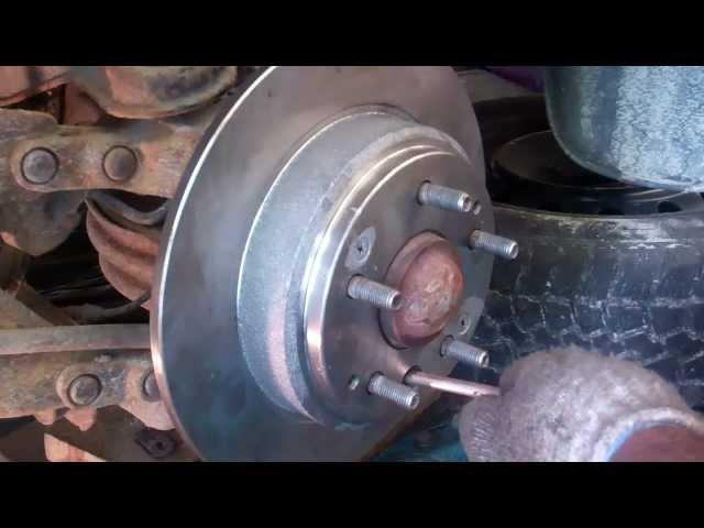 Releasing safety brake to change a rear rotor