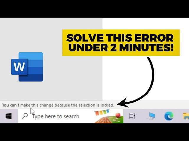 you can't make this change because the selection is locked - Microsoft Office [error solved]